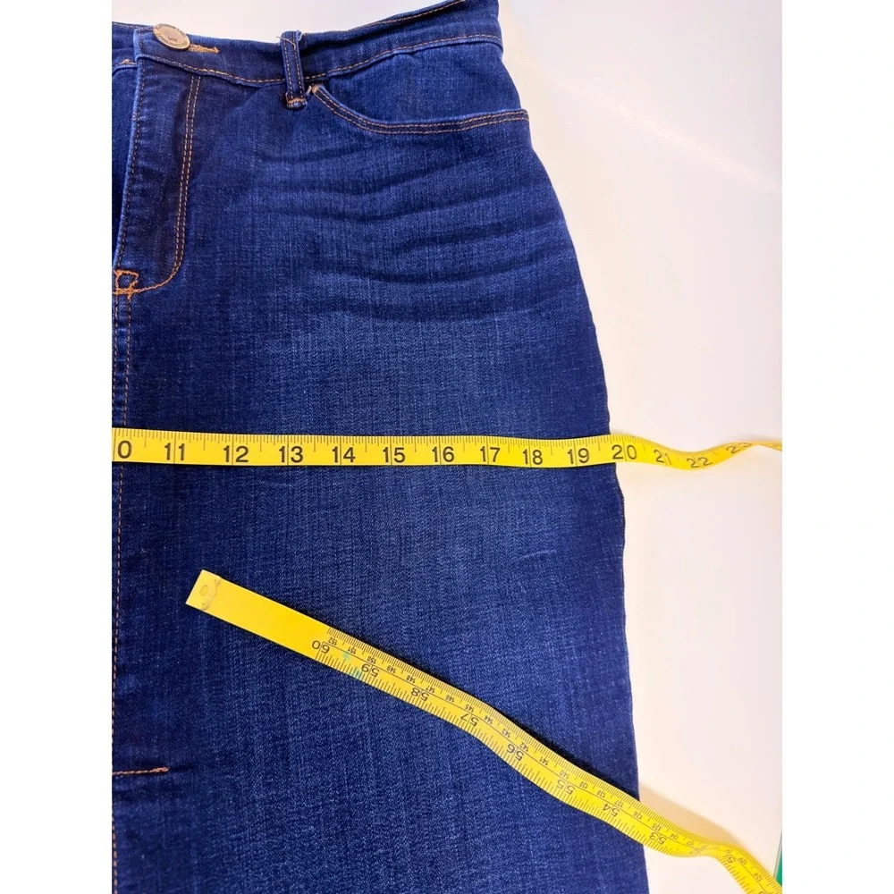 Lee Platinum Label Womens Dark Wash Denim Pencil Skirt Blue Knee Length Size 10 - Picture 6 of 8